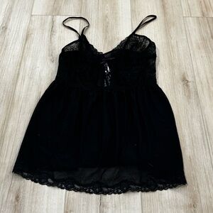 Adore Me Midnight Black Lace Slip